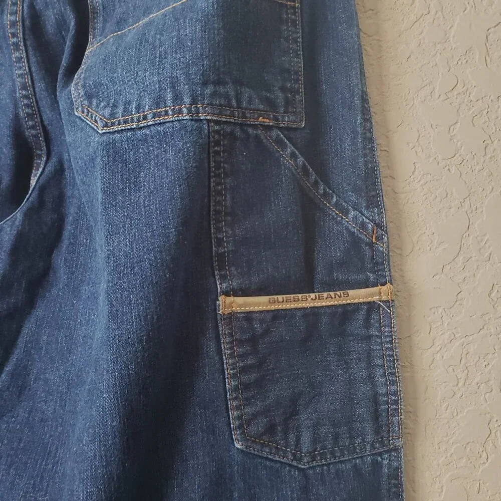 Guess Men’s Workwear D67-62W Loose Fit Carpenter Blue Jeans 36x34